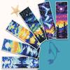 6Pcs DIY Cotton Single-Sided Stamped Bookmark Cross Stitch Kits for Starter Adults Cross Stitch Bookmark Craft Kit 18.5x11.02in