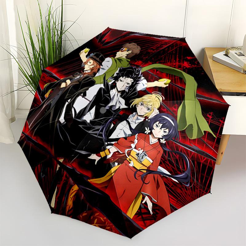 1 Stück Bungou Stray Dogs Automatischer Regenschirm Langlebiger Eisenrahmen & Kunststoffgriff, Geschenk für Männer & Frauen, Robuste Konstruktion, Am besten für Weihnachten, Helloween