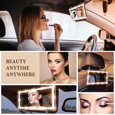 Car Sun Visor Vanity Mirror - Rechargeable 3-Mode Makeup Mirror with 60 Dimmable LEDs