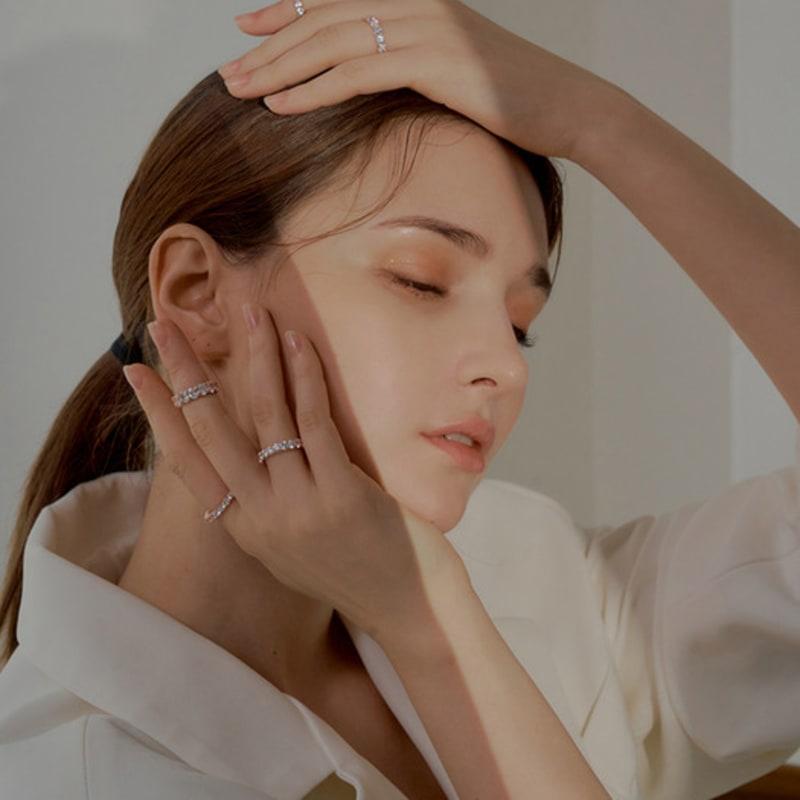 MACIER 2.5MM Prong Setting Tennis Ring (Rose Gold)