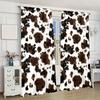 2 pieces - Textured cow spot pattern printed curtains   window decorations   home decorations   room decorations
