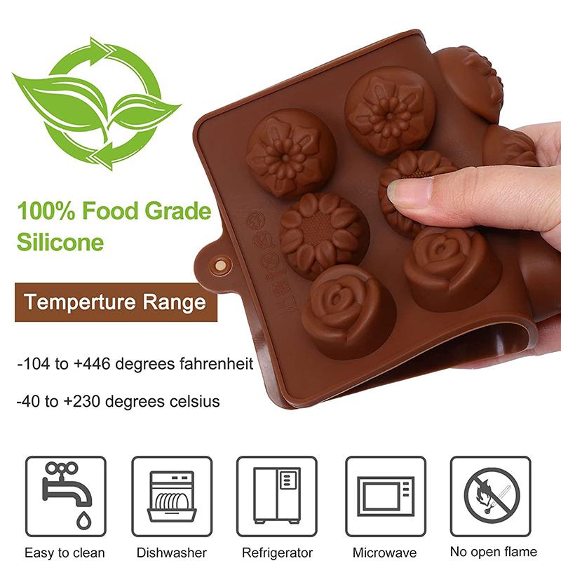 Flower Silicone Molds Rose Chocolate Candy Mould For Fat Bombs Gummy Cake Cupcake Soap Candle Decoration Wax Melts Ice Cube