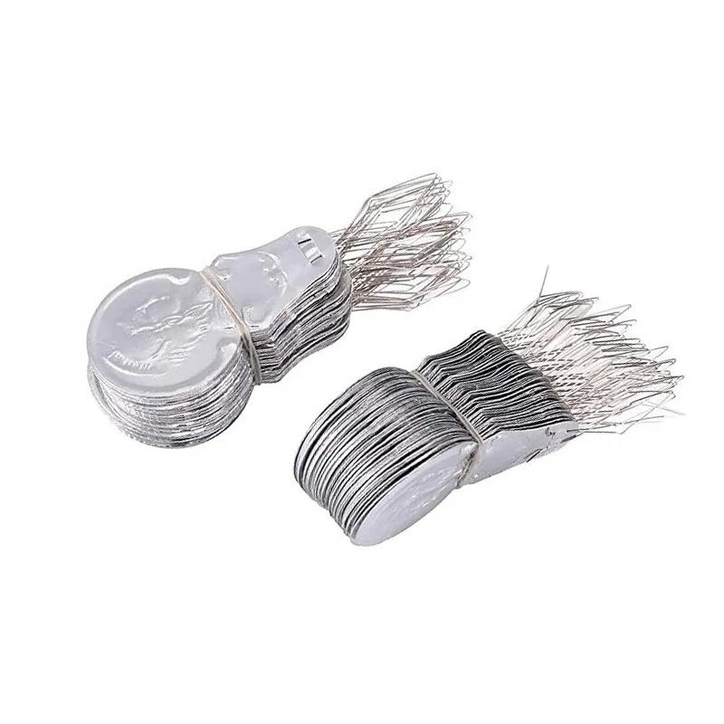50/100pcs Wire Needle Threader Hand Machine Stitch Insertion Tool For Hand Sewing Machines Sliver Thread Leading DIY Tool
