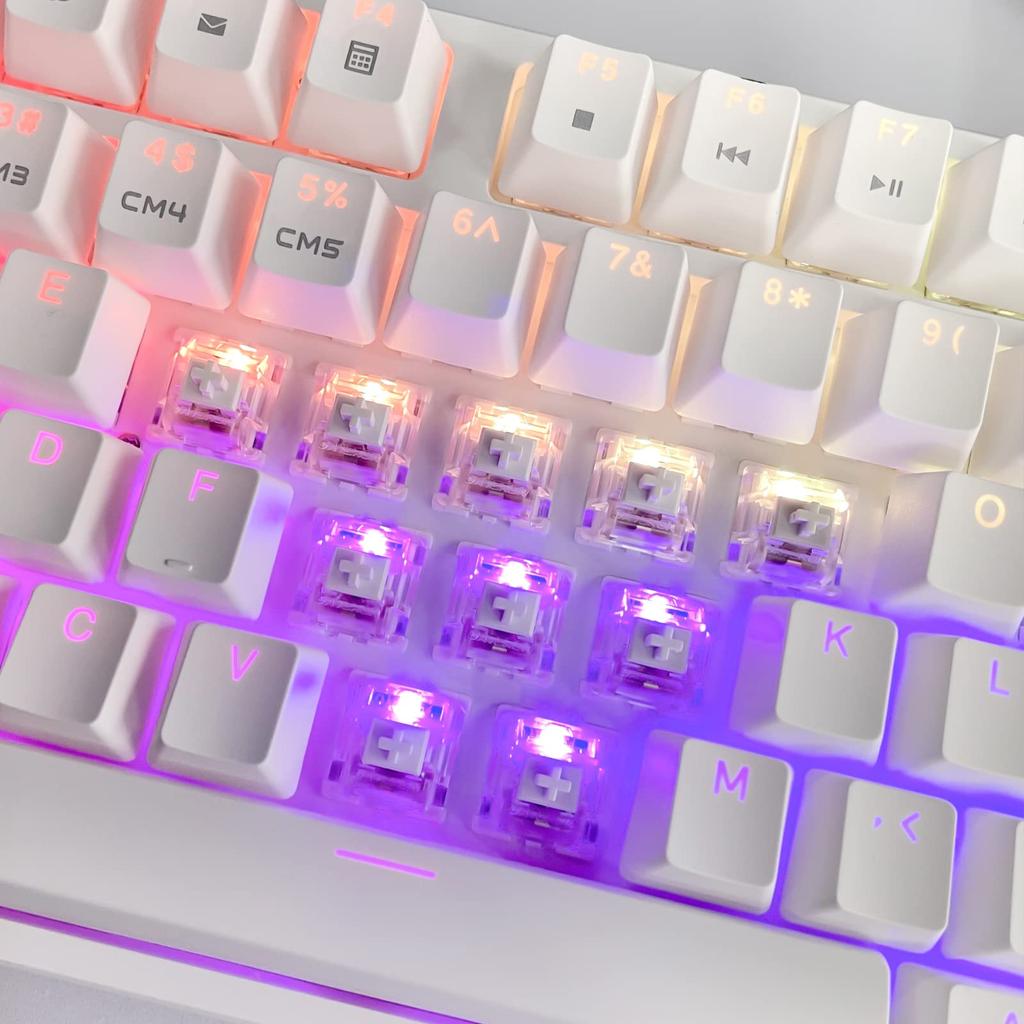 Gateron Pro Switch 3 Pin RGB Yellow Red Brown Compatible MX Mechanical Keyboard Pre-lubricated (72pcs White)