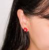 Love Or Not Red Bell Flower Beads Earring