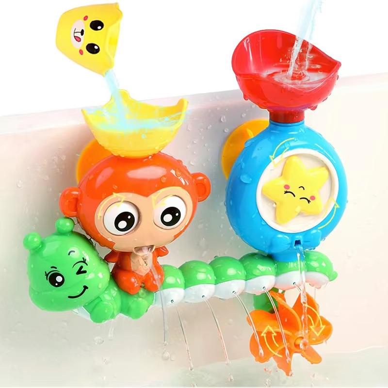

Baby Bath Toys Wall Suction Cup Track Water Game Kids Bathroom Cartoon Animal Bath Shower Toy for Toddlers Birthday Gifts
