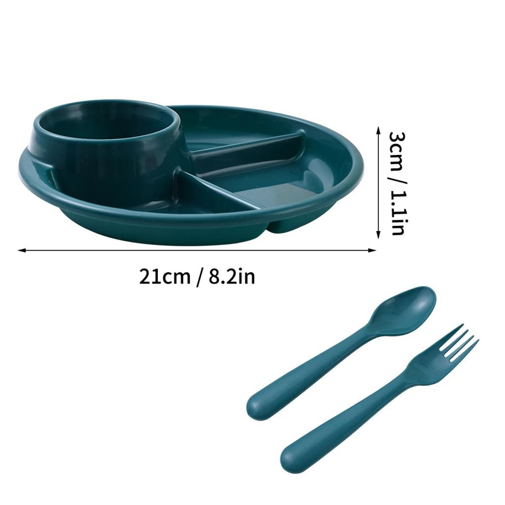 Fruit Salad Food Plate With Compartment Heat-resisting Dinnerware Plastic Dinner Plate For Adult Female Dietary Control