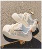 Girls' White Spring 2026 Breathable Thick-Sole Casual Sneakers, Non-Slip & Fashionable