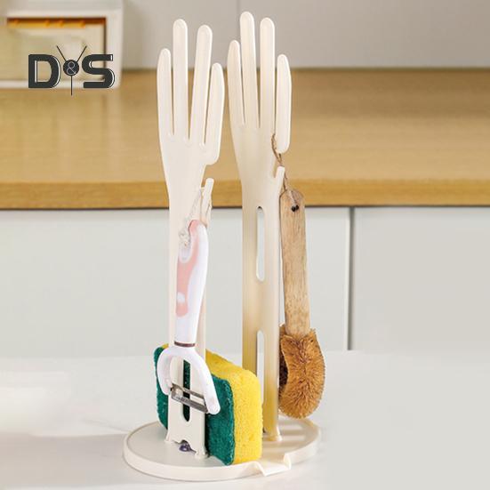 1/2ks držák na kuchyňské rukavice Sušák na rukavice se stabilní základnou Jednoduchá instalace Organizér na sušení utěrek na nádobí Stojan na věšák na dřez