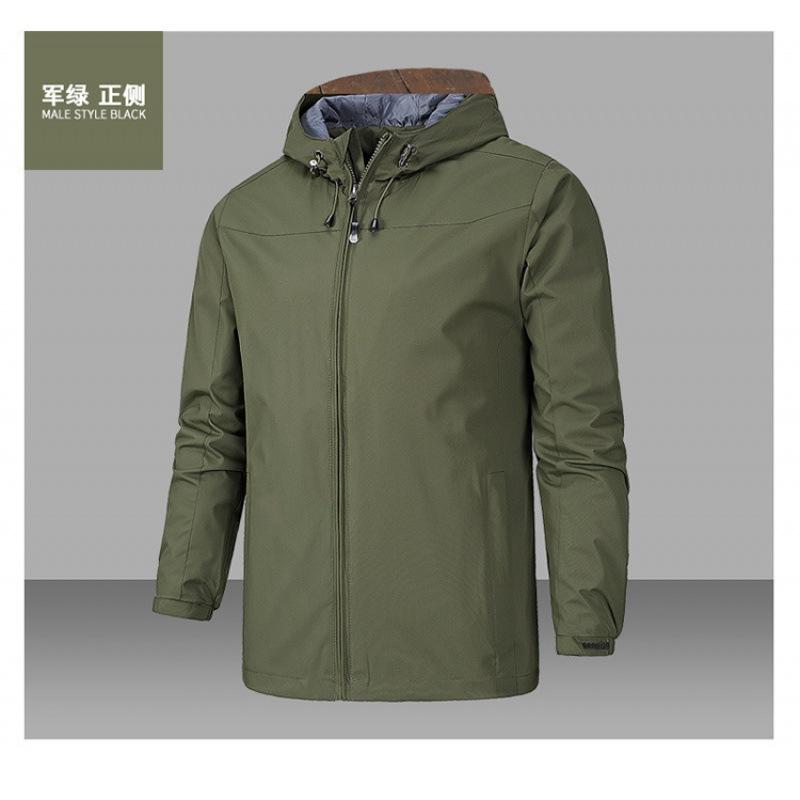 SPring and Autumn Men's Storm Jacket Fashion Port Wind with Hooded Windproof Coat Tooling Youth Tide Big Pocket Des