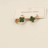 18K Gold Titanium Steel Four-Leaf Clover Earrings with Butterfly Studs for Women - Colorfast Stainless Steel Jewelry