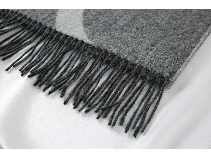 Nordic Niche Women's Geometric Jacquard Pure Wool Scarf - Autumn/Winter Thick Warm Shawl for Couples