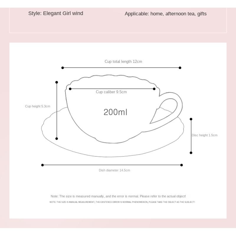 European Style Coffee Cup Set Household Flower Tea Cup