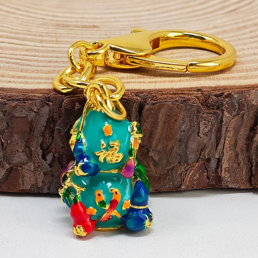 [YISHUI] Nine Gourd Keychain, Health and Longevity, Five Fortunes, Good Luck, Money Luck, Amulet, Lucky Charm, Portable, Fortune, Longevity, Joy,