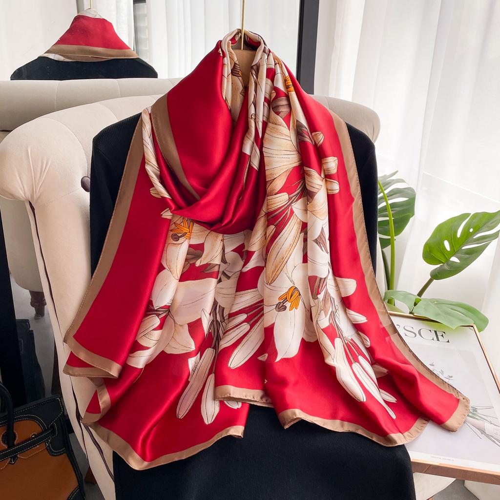 180*90cm sciarpa moda Marca di Lusso Sciarpa Donna Nuovo Stile Abbinamento Colori Moda Stampa Seta Signora Popolare Foulard da Testa Copricapo da Spiaggia