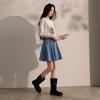 Women's Washed Denim A-Line Skirt
