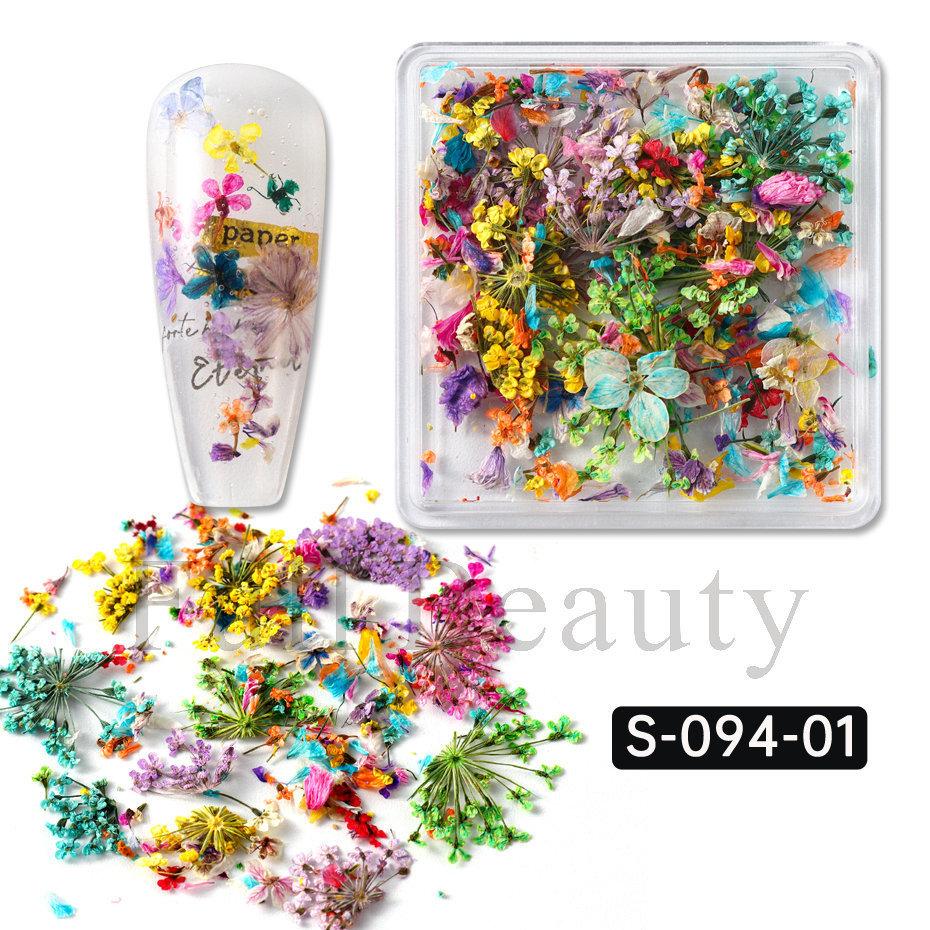 Nail Art Dried Flower, Japanese Monet Garden Color Scheme Petal Small Floral Mixed Nail Dried Flower