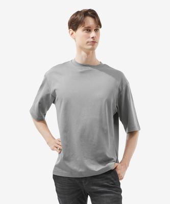 Laipeupeulipis Men'S Oversized Uv Plain Short Sleeve T-Shirt Gray