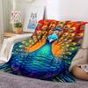 1pc Peacock Feather Blanket Lightweight Flannel Blanket Throw Blanket For Sofa, Bed, Travel, Camping, Livingroom, Office, Couch, Chair, And Bed yy2510