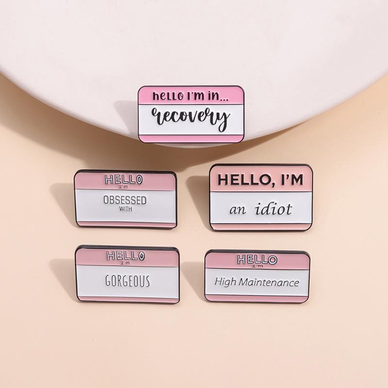 Style Cute Cartoon English Letter Badge Brooch Unique Alloy Pin For Trendsetters