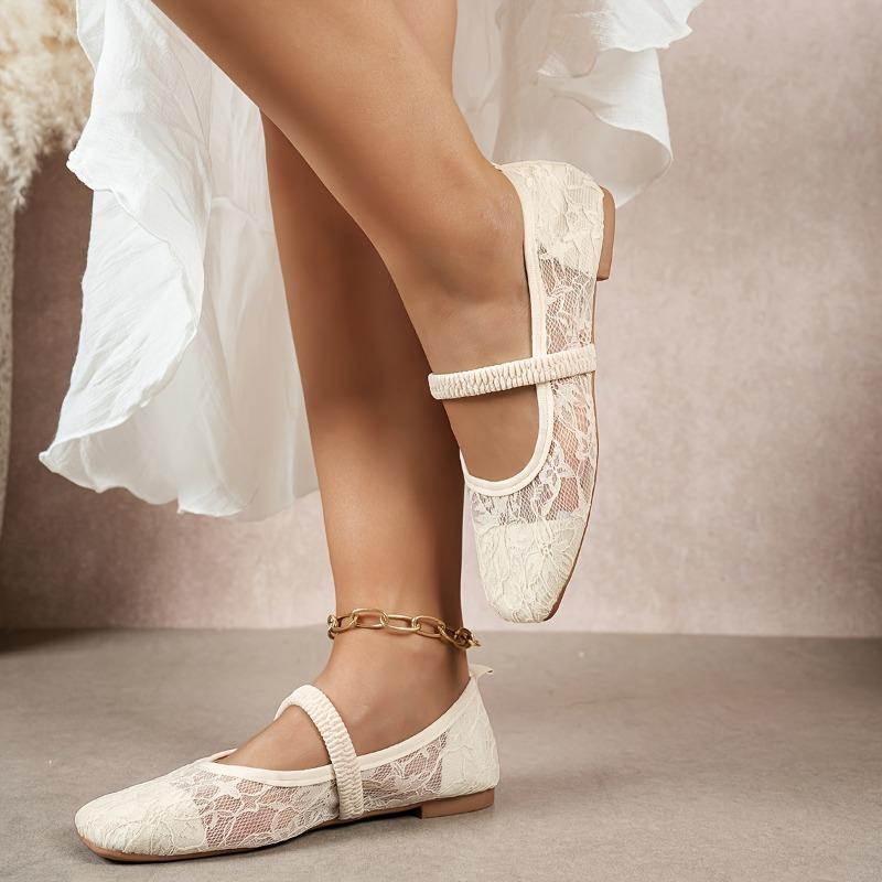 Breathable Mesh Women's Plus Size Flats 2025 Summer New Arrival Korean Style Casual Flat Shoes Soft Sole Sweet Style