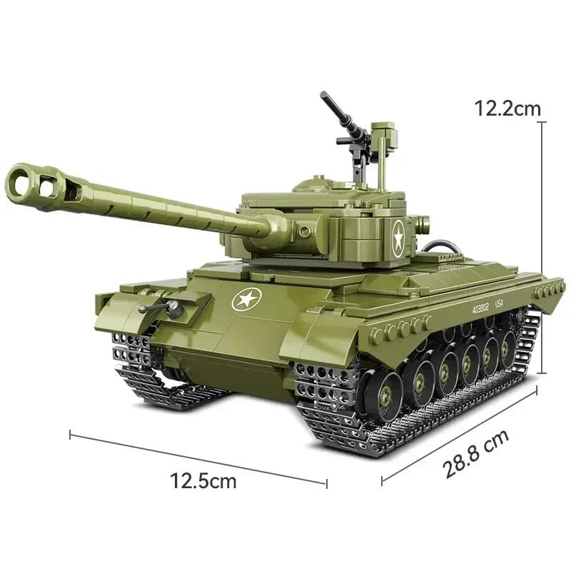 764 Teile Militär M26 Panzer Bausteine Armee WW2 Steine Waffe Soldatenfiguren Kinder Jungen Spielzeug mit hoher Qualität