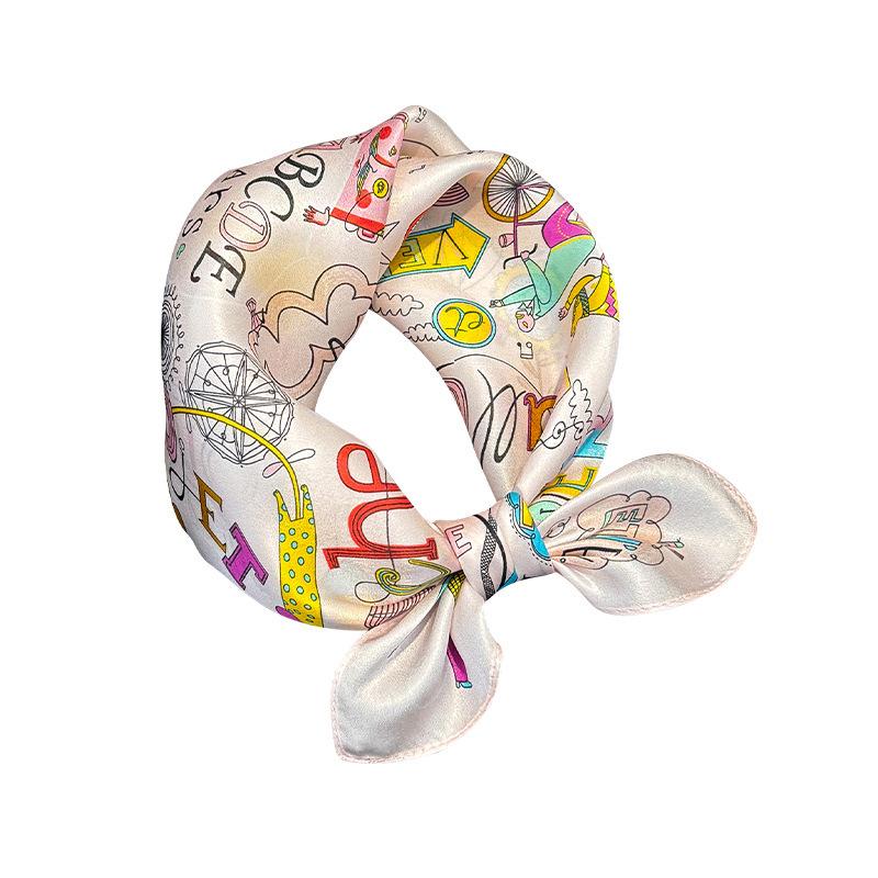 Natural Silk Square Scarf Women Bandana Mulberry Scarves Female Summer High Quality Headkerchief Shawl Wrap Hijab Beach