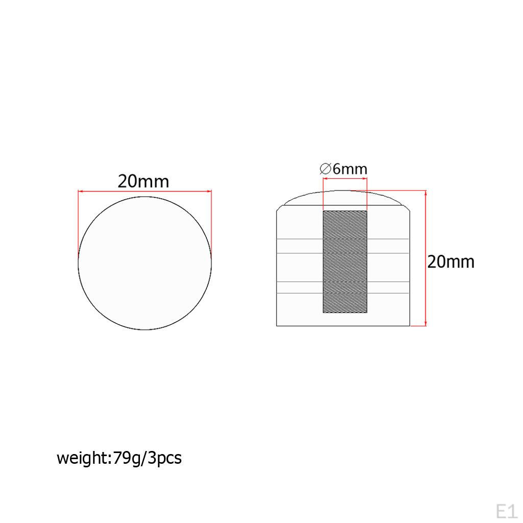 3 Dome Knob Button with Colorful Shell for Electric Guitar Parts