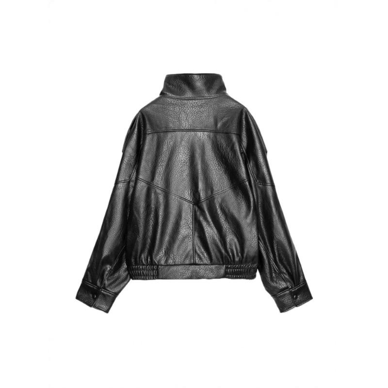 Giacca da Donna Corta Larga Stile Biker Moda Pelle PU Capospalla