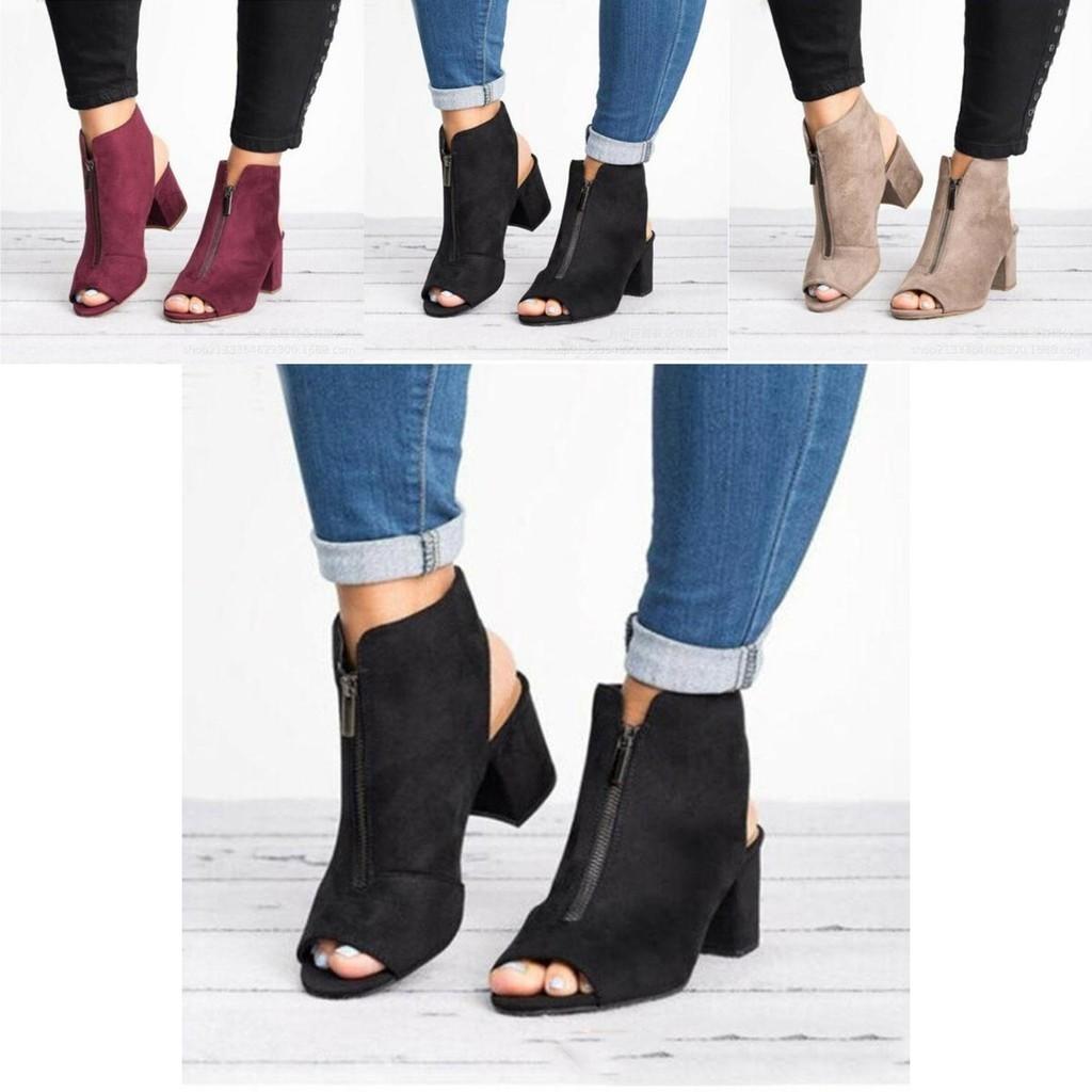 Stylish Womens Block High Heels Sandals Peep Toe Chunky Ankle Strap Boots Shoes For Every Occasion