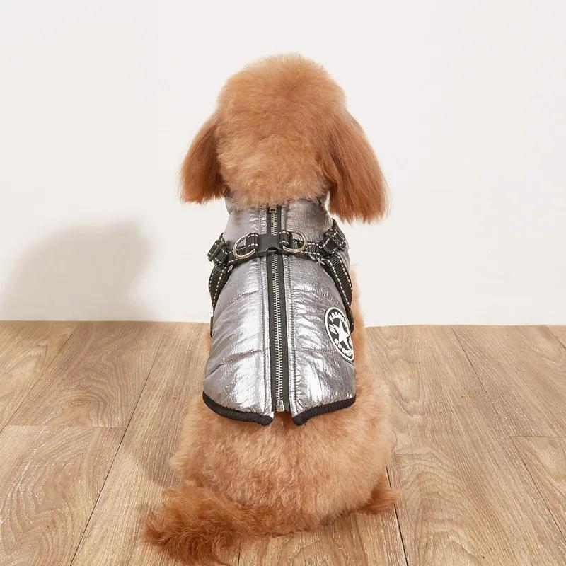 Large Pet Dog Jacket with Harness Winter Warm Dog Clothes for Labrador Waterproof Big Dog Coat Chihuahua French Bulldog Outfits