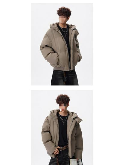 Winter Unisex Thick Hooded Cotton Jacket - Trendy, Loose, Casual, Warm Outerwear
