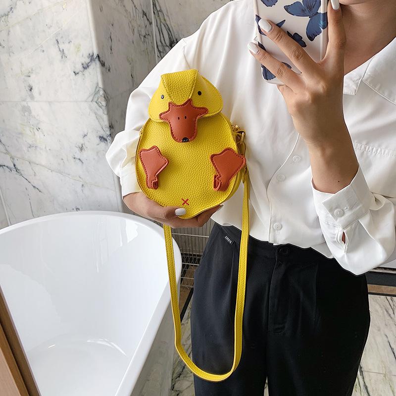 Populární Roztomilé Kreslené Kachní Kabelky pro Dívky Dámská Crossbody Taška ve Tvaru Kachny Dámská Měkká PU Kožená Taška přes Rameno