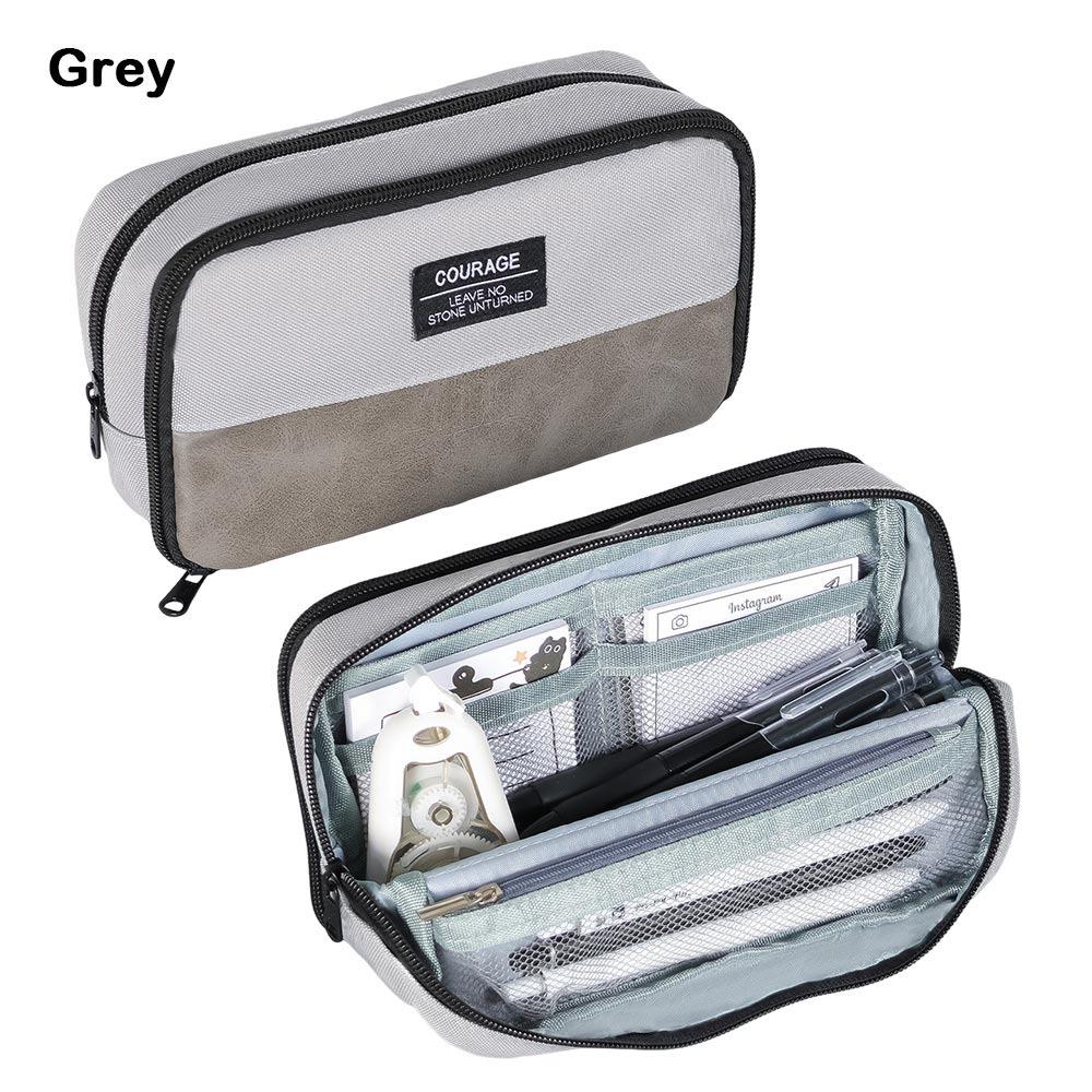 

Multi-functional Standing Type Pencil Case Handheld Large capacity Pen Bag Stationery Organizer Back To School Gift сірий