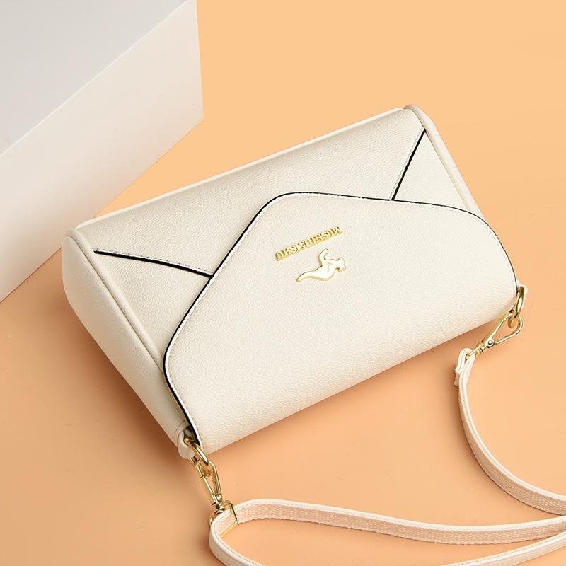 Women's 2024 Korean Style Soft Leather Multi-Layer Handbag - Versatile, Large Capacity, Casual Single Shoulder or Crossbody Bag