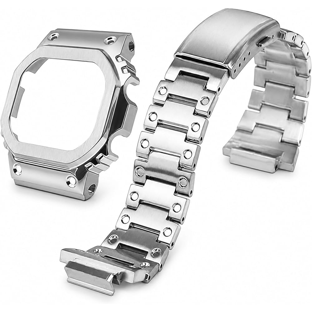 DW5600 GWM5610 Replacement Case Band Set 316 Stainless Steel Casio Compatible Metal Bezel Metal B...