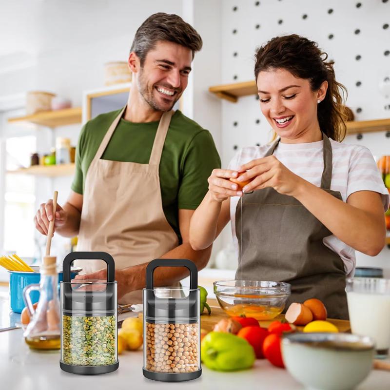 Coffee Beans Vacuum Sealed Tank Transparent Glass Food Storage Jars Household Moisture-proof Air Extraction Airtight Container