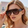 Oversized Oval Pilot Shield Sunglasses Women Big 2025 Luxury Brand Retro Y2K Punk Mirror Sun Glasses For Ladies Shades UV400