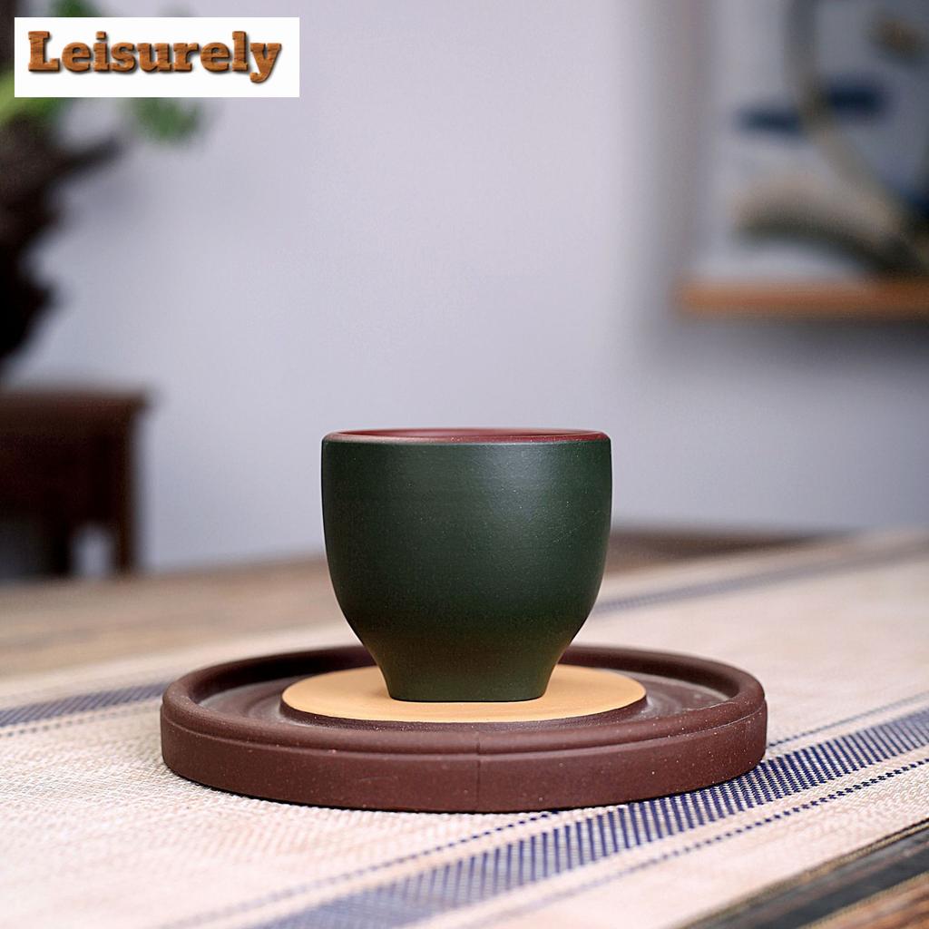 140ml Handmade Mud Painted Pine Deer Teacup Yixing Purple Clay Small Mouth Cup Smelling Fragrance Master Cup Tasting Tea Bowl
