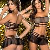 1Sada Dámské sexy spodní prádlo korzet Babydoll G-string podprsenka + kalhoty