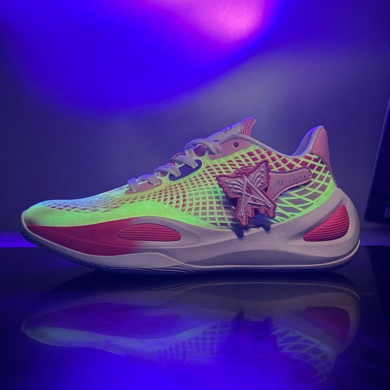 Luminous basketball shoes professional low-top breathable wear-resistant cushioning practical couple sports shoes 36