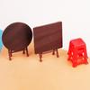 Mini Stool Dollhouse Folding Table Doll Furniture Dollhouse Small Chair  Kids Gift