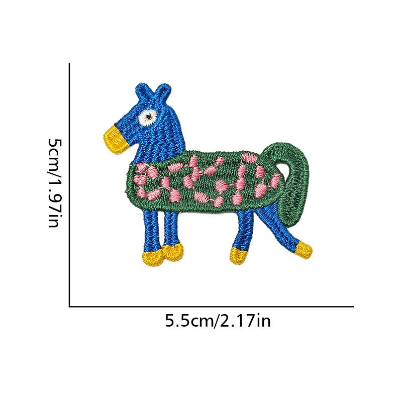 10PCS/Set Cartoon Pony Patten DIY Clothing Accessories Funny No Adhesive Backing Playful Patch Multi-Function 6 Styles