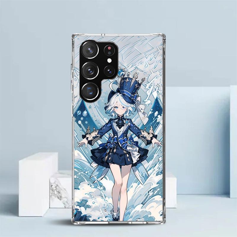 Cute Furina Genshin Impact Soft Cover for Samsung Galaxy S25 Edge S26 S24 S23 Ultra Phone Case S22 S21 Plus S20 FE Print Pattern