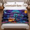 Music General Theme Soft Blanket Personalized Custom Name Text Print Warm Blanket Home Sofa Bedroom Decor