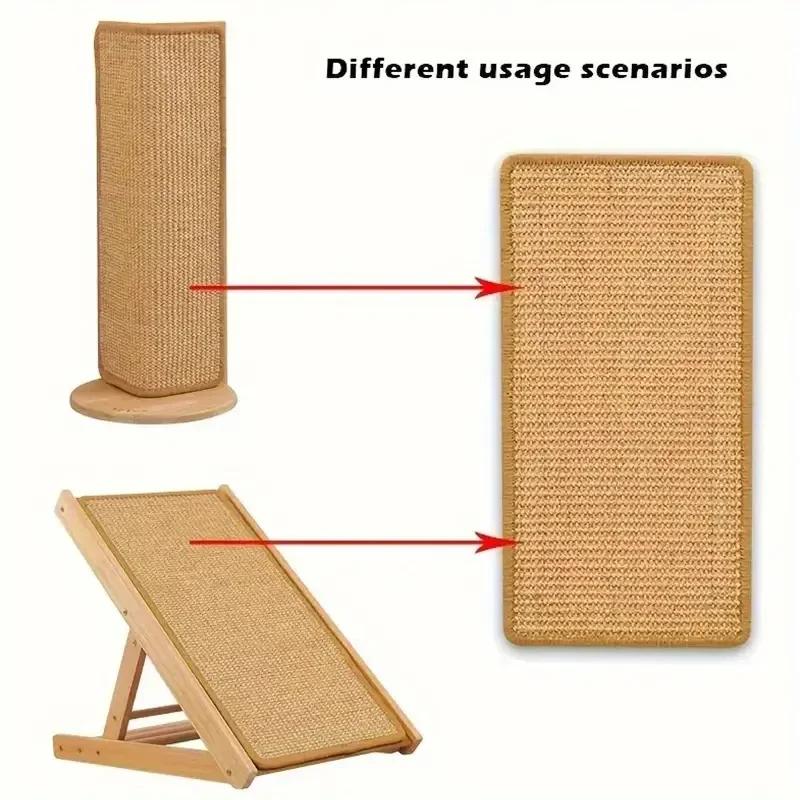 Kratzmatte für Katzen aus natürlichem Sisal, horizontale Kratzmatte für Katzenböden, schützt Couch und Teppiche
