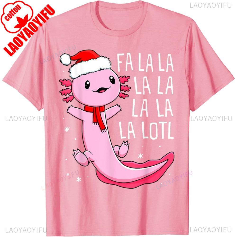 Funny Fa La La Lotl Axolotl Toddler Kids Boys Christmas Xmas T-Shirt Casual for Daily Wear and Casual Outings Men Clothing