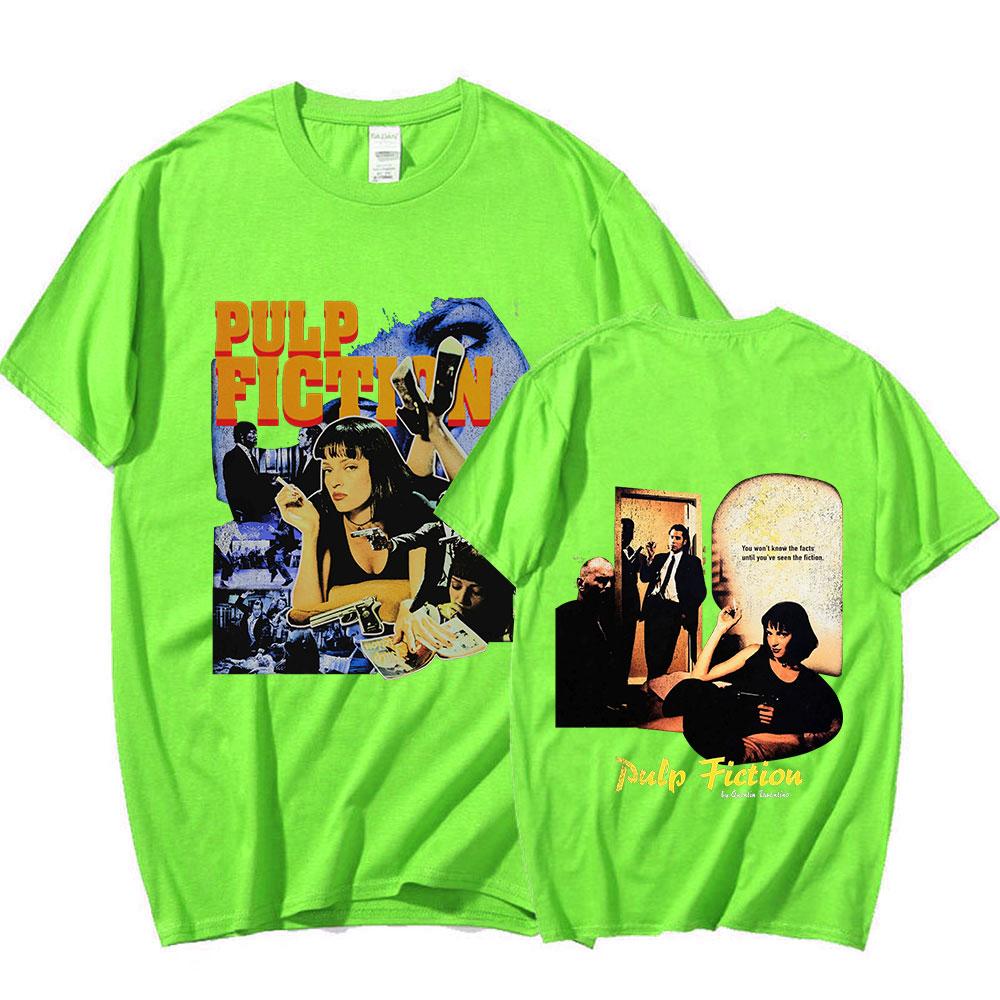 90s Vintage Movie Quentin Tarantino Pulp Fiction Mia Wallace T Shirt Men Women Casual Cotton T-shirt Gothic T-shirts Streetwear