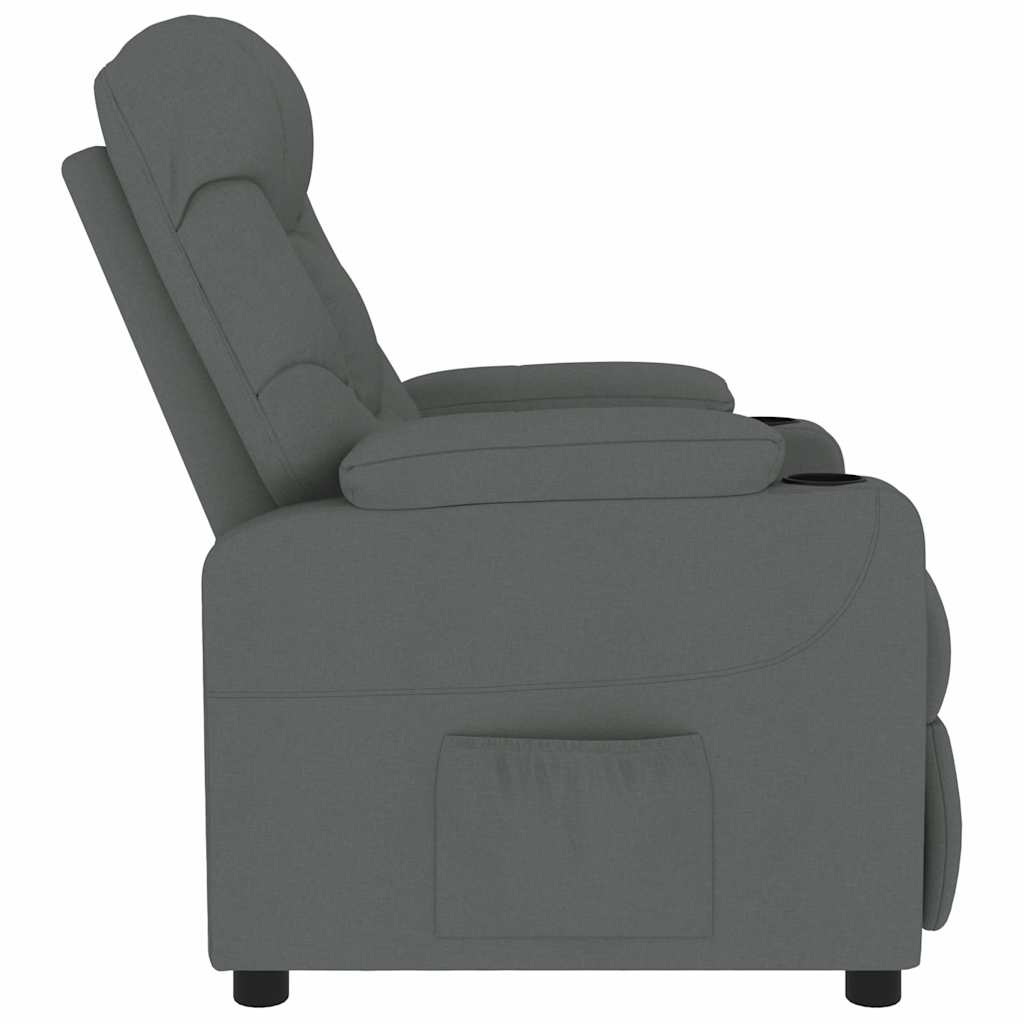 Massage Recliner Dark Grey Fabric
