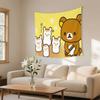 Cute Lazy Bear Daily Life Tapestry  4 Styles Kawaii Cartoon Wall Hanging for Kids Bedroom Dorm Living Room Decor